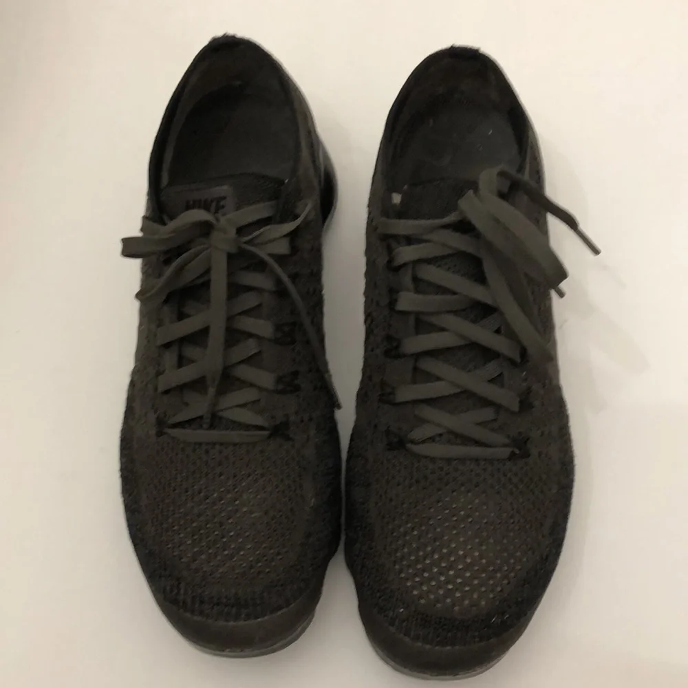 NIKE AIR VAPORMAX FLYNIT MIDNIGHT FOG GREY BLACK RUNNING SNEAKERS MENS SIZE 8.5